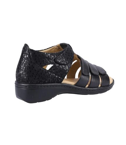 Womens/ladies julie leather sandals black Fleet & Foster