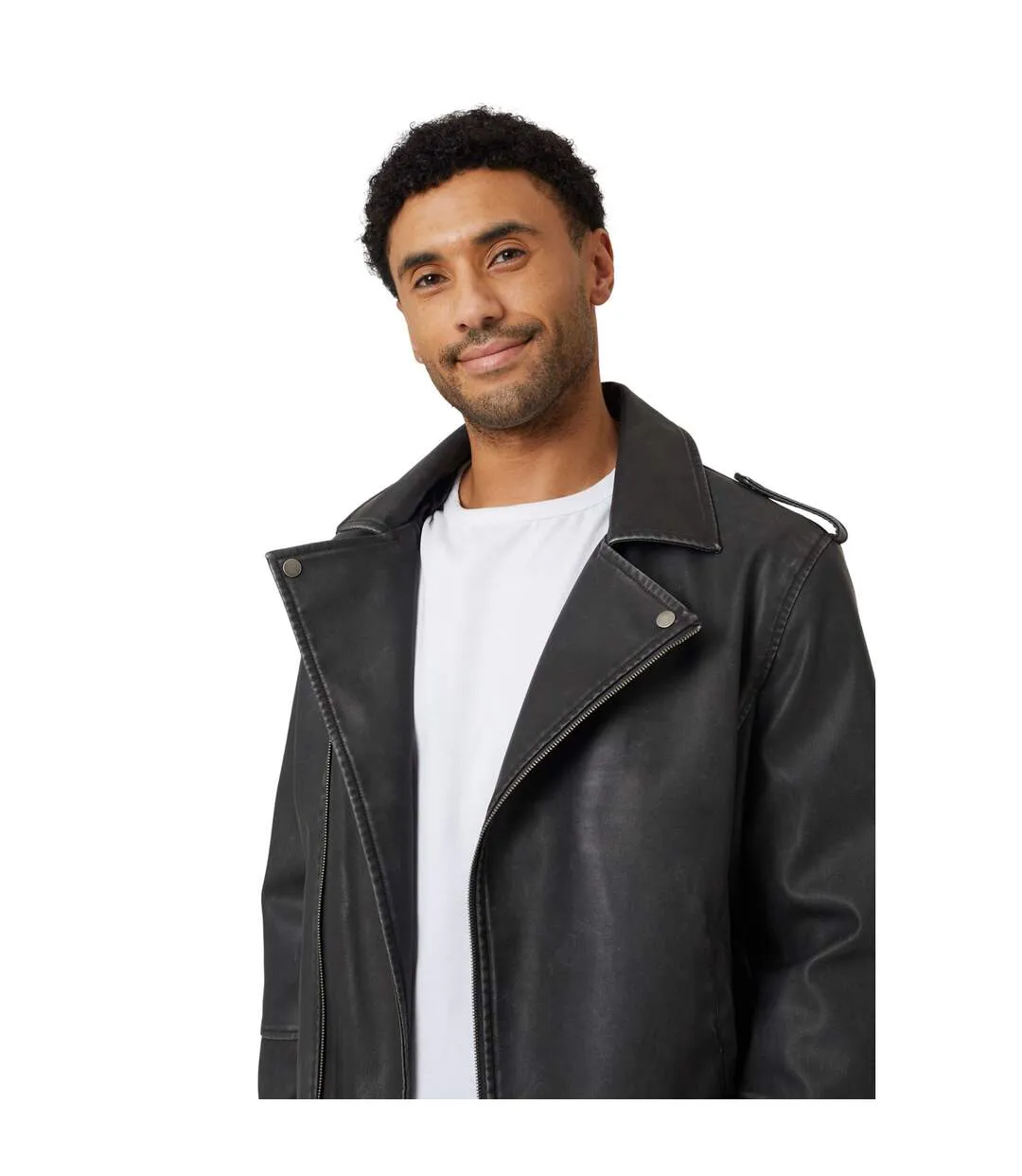 Veste Motard Coney Homme Noir Brave Soul-4