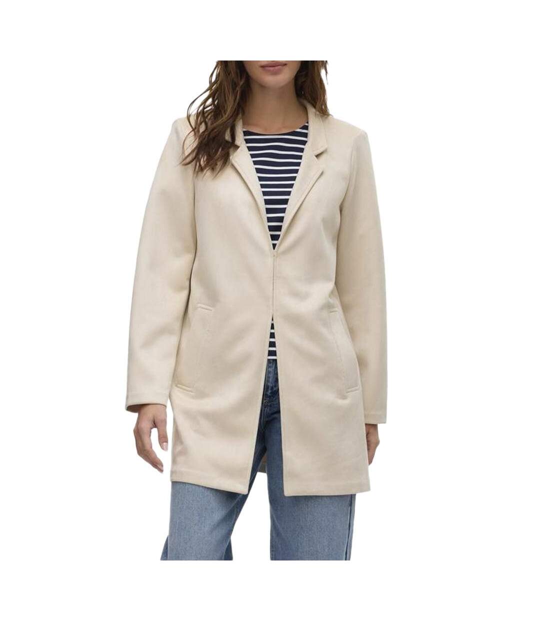 Veste beige femme vero moda josefreja-1