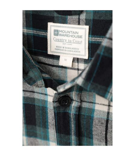 Mens trace flannel long-sleeved shirt khaki green Mountain Warehouse