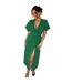 Robe Mi-longue Motif/style Ruché Femme Vert AX Paris-2