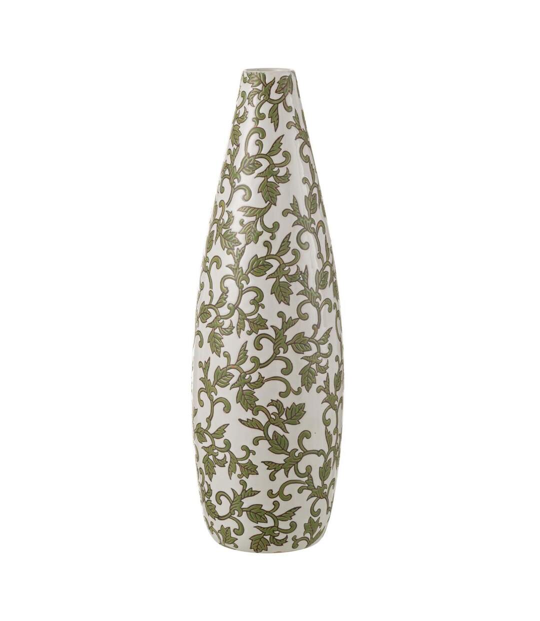 Vase Déco en Porcelaine Yezi 53cm Vert & Blanc-1