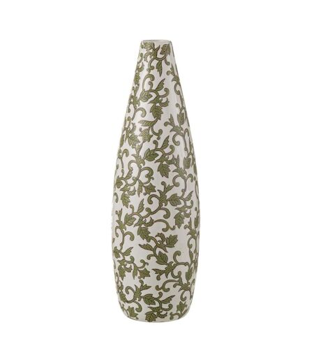 Vase Déco en Porcelaine Yezi 53cm Vert & Blanc