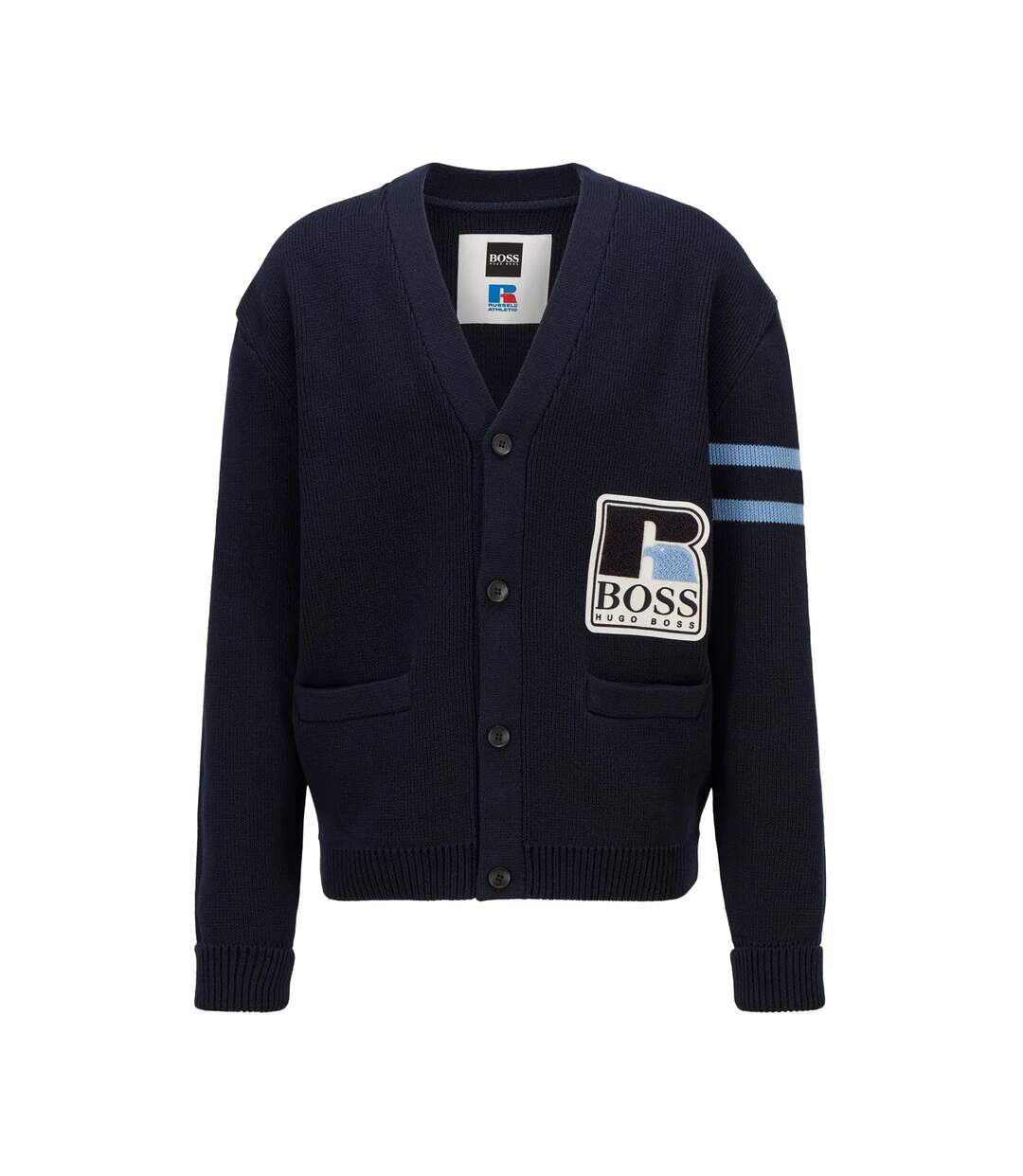Mens Krussel Cardigan Dark Blue Boss X Russel-1