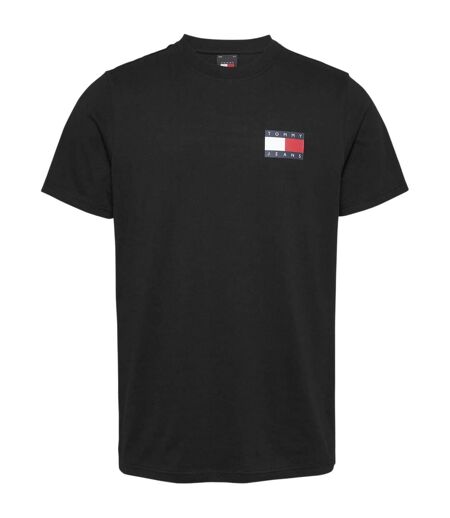 Mens Flag Crew Neck Slim T-shirt Black Tommy Jeans