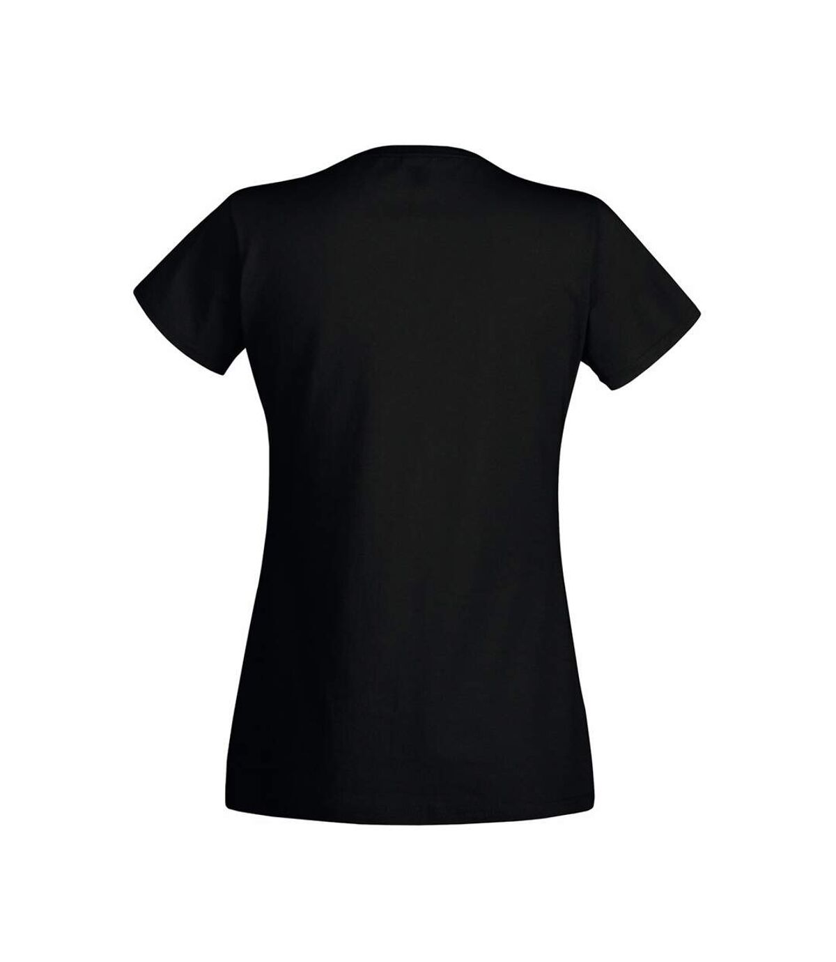 Fruit Of The Loom Ladies Lady-Fit Valueweight V-Neck Short Sleeve T-Shirt (Black)