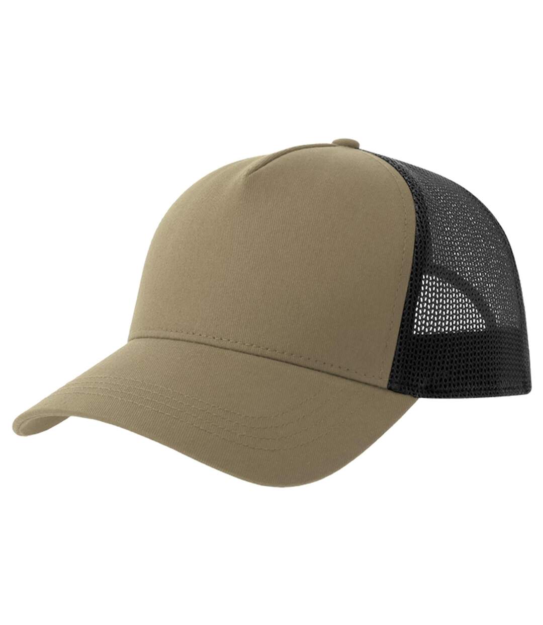 Rapper 5 panel cotton sustainable trucker cap khaki/black Atlantis-1
