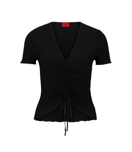 Womens/ladies Slissy Top Black Hugo