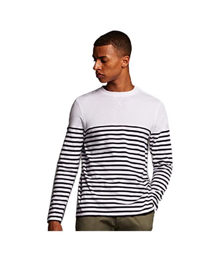 T-shirt breton adulte blanc / bleu marine Front Row