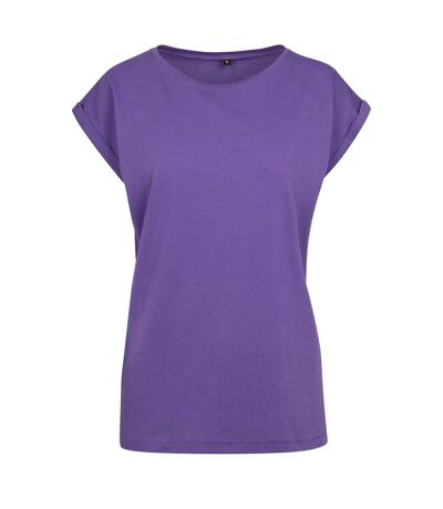 Build Your Brand Womens/Ladies Extended Shoulder T-Shirt (Ultra Violet)