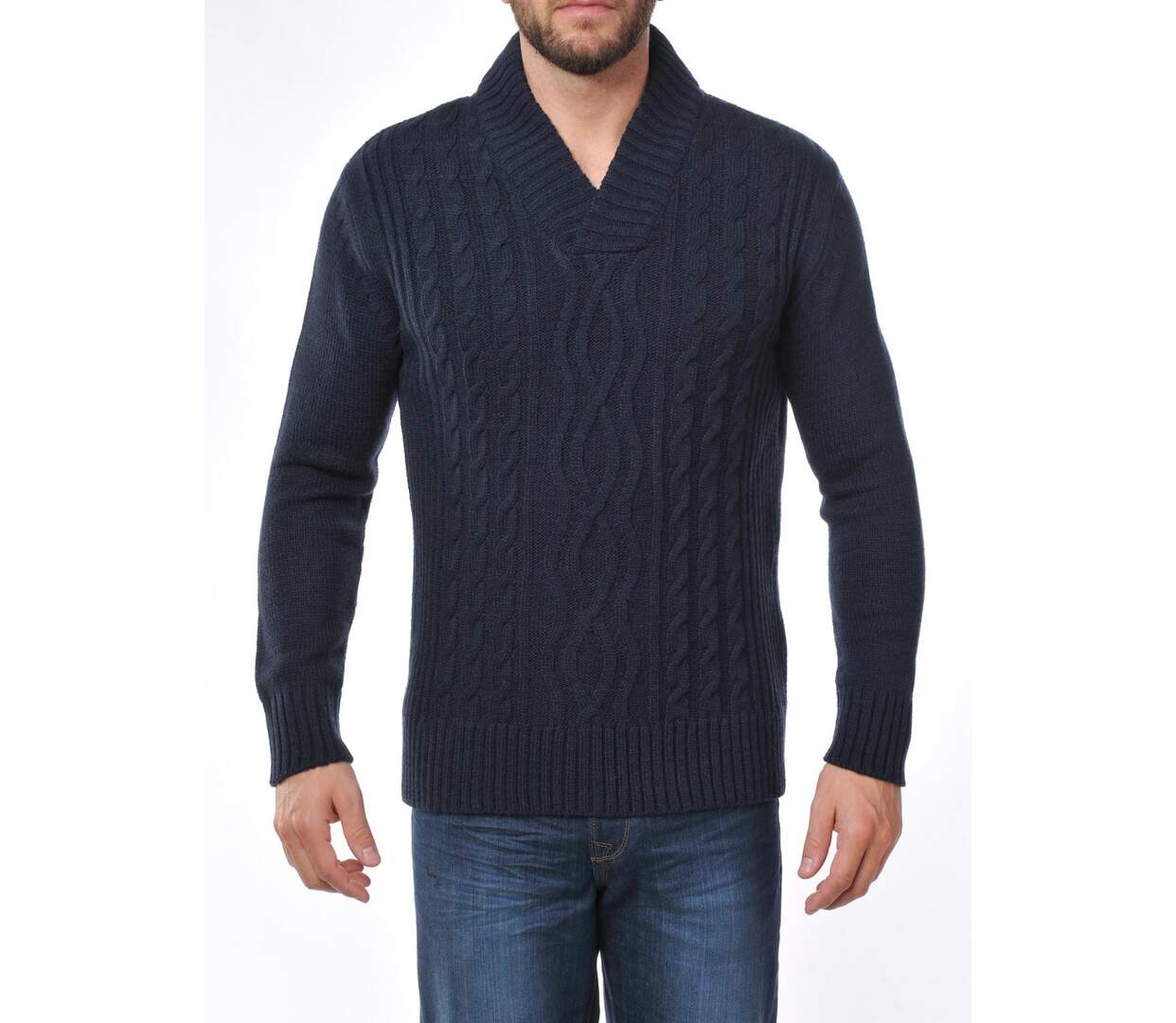 Pull col croisé 30% laine PILOT2-1
