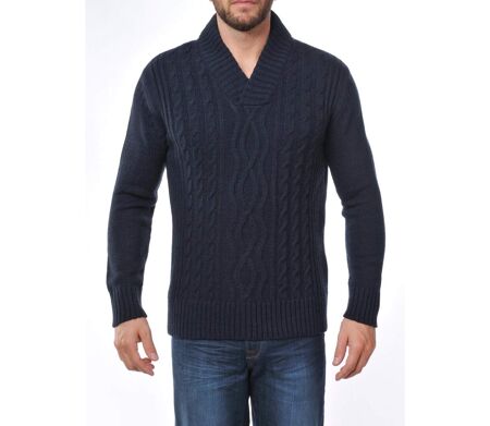 Pull col croisé 30% laine PILOT2