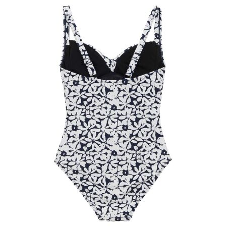 Womens/ladies sakari large floral tummy control one piece swimsuit navy/white Regatta