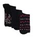 3 Pairs Ladies Floral Pattern Socks - Soft Cotton Rich Everyday Socks-3