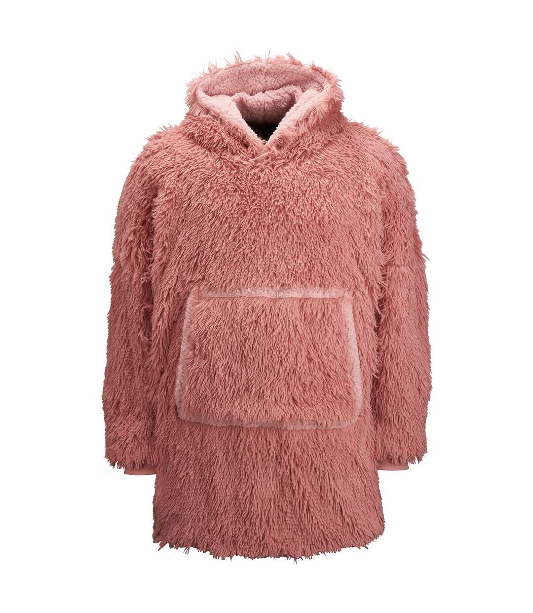 Ribbon Unisex Adult Sherpa Reversible Oversized Hoodie (Pink) - UTRW8224