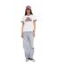 T-shirt femme col rond avec Rib contrastés et print devant Groovy Vondutch-4