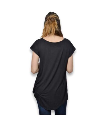 Tee shirt femme imprimé manches courtes motifs asymétriques