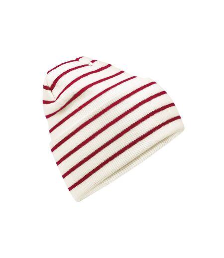 Bonnet original adulte blanc doux / rouge classique Beechfield