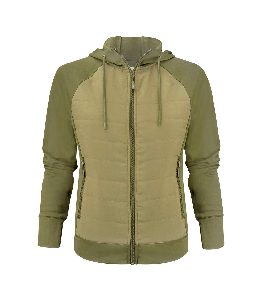 Womens/ladies Keyport Hooded Hybrid Jacket Moss Green James Harvest-1