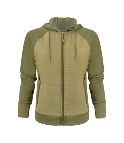 Womens/ladies Keyport Hooded Hybrid Jacket Moss Green James Harvest