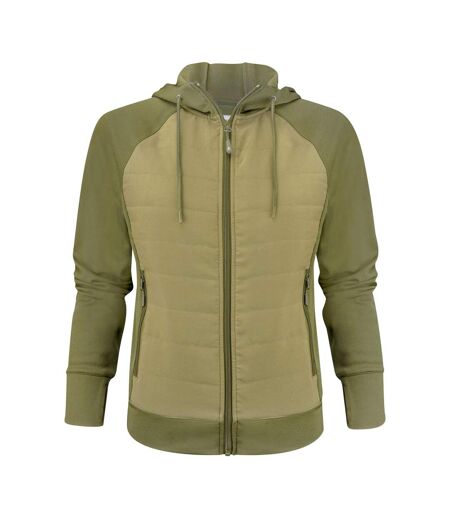 Womens/ladies Keyport Hooded Hybrid Jacket Moss Green James Harvest