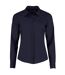 Womens/ladies Long Sleeve Poplin Shirt Dark Navy Kustom Kit-1