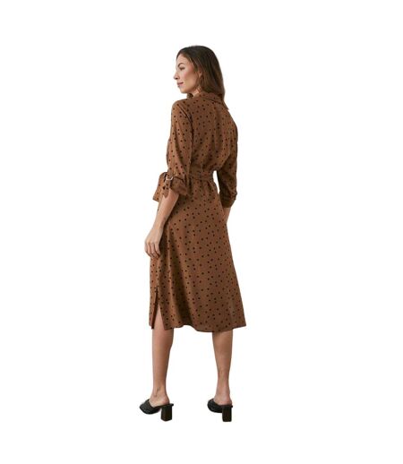 Principles Womens/Ladies Waist Tie Midi Shirt Dress (Brown/Black) - UTDH6627