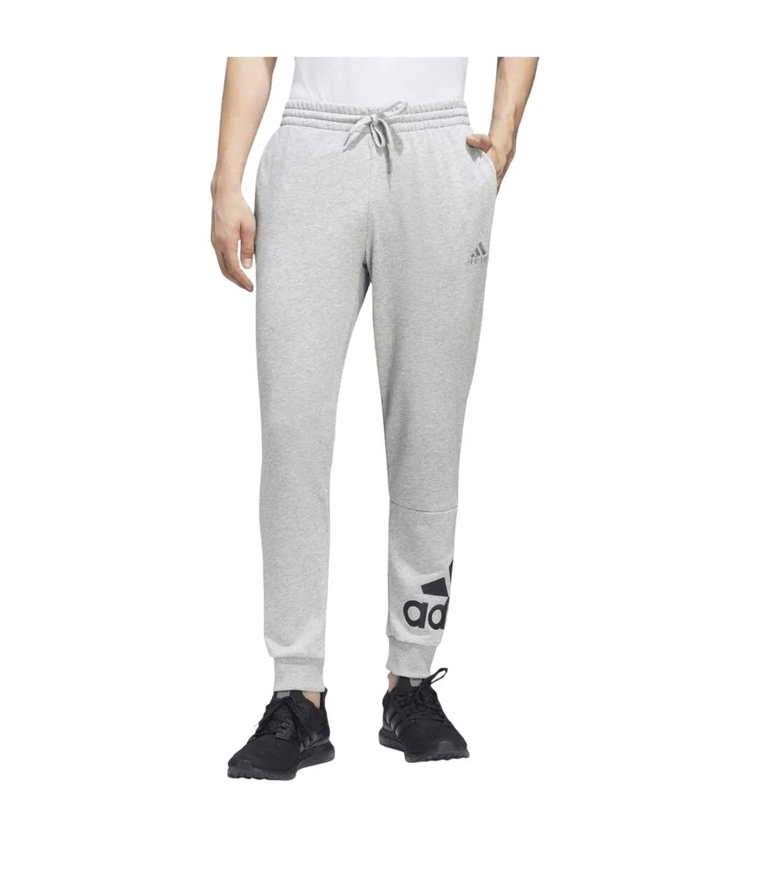 Pantalon De Jogging Homme Gris Chiné Noir Adidas-1