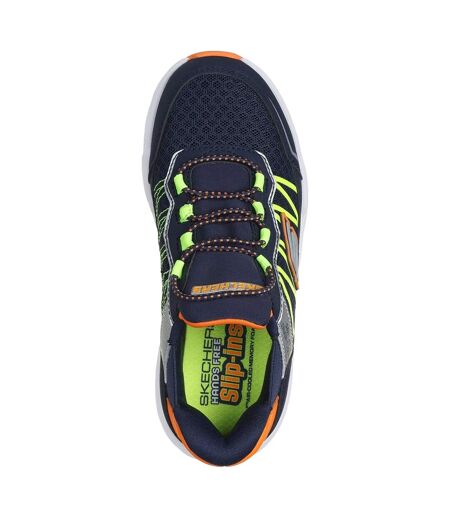 Baskets turbo tread garçon bleu marine / orange Skechers