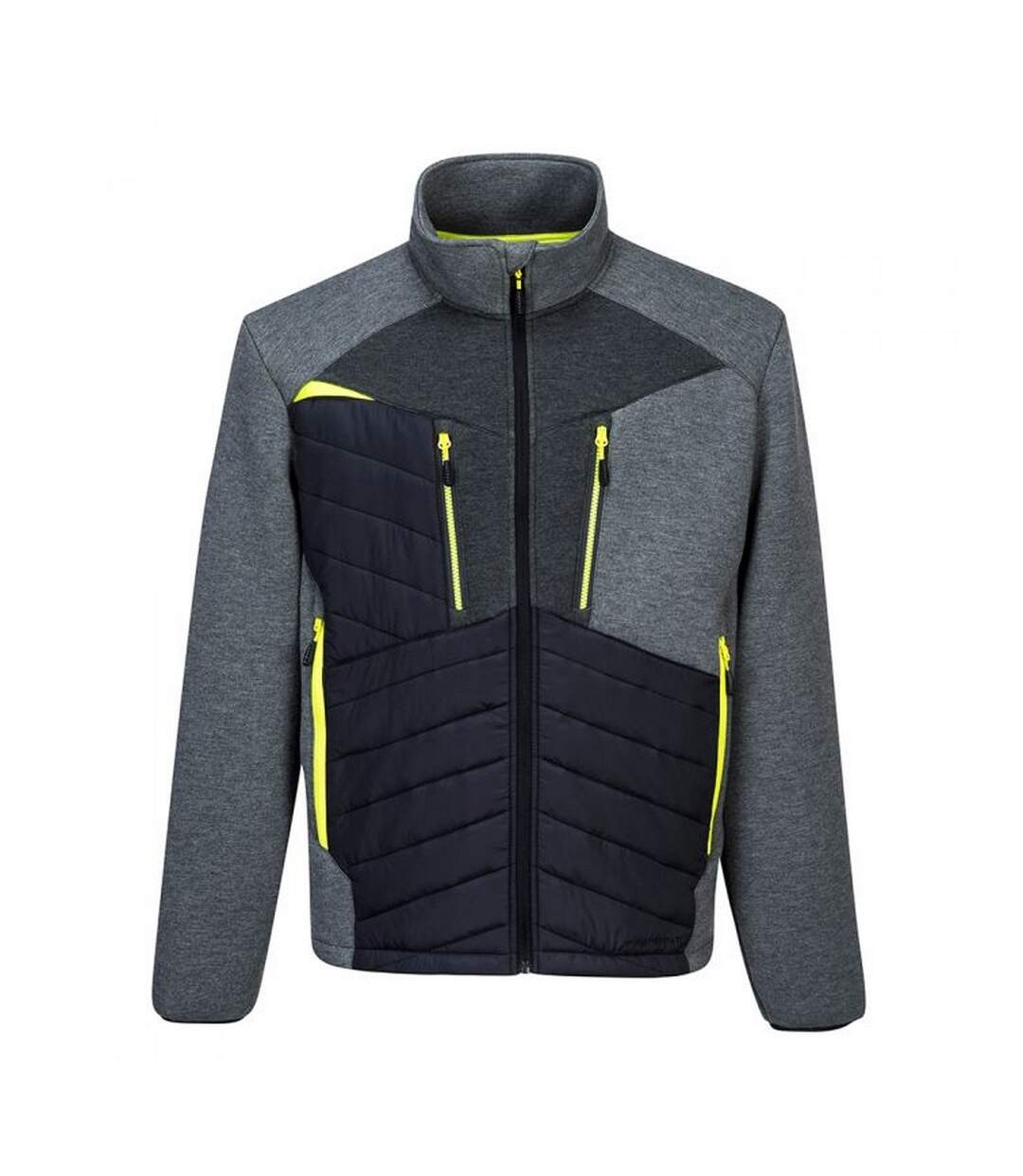 Unisex adult dx4 baffled jacket grey/black/yellow Portwest-1