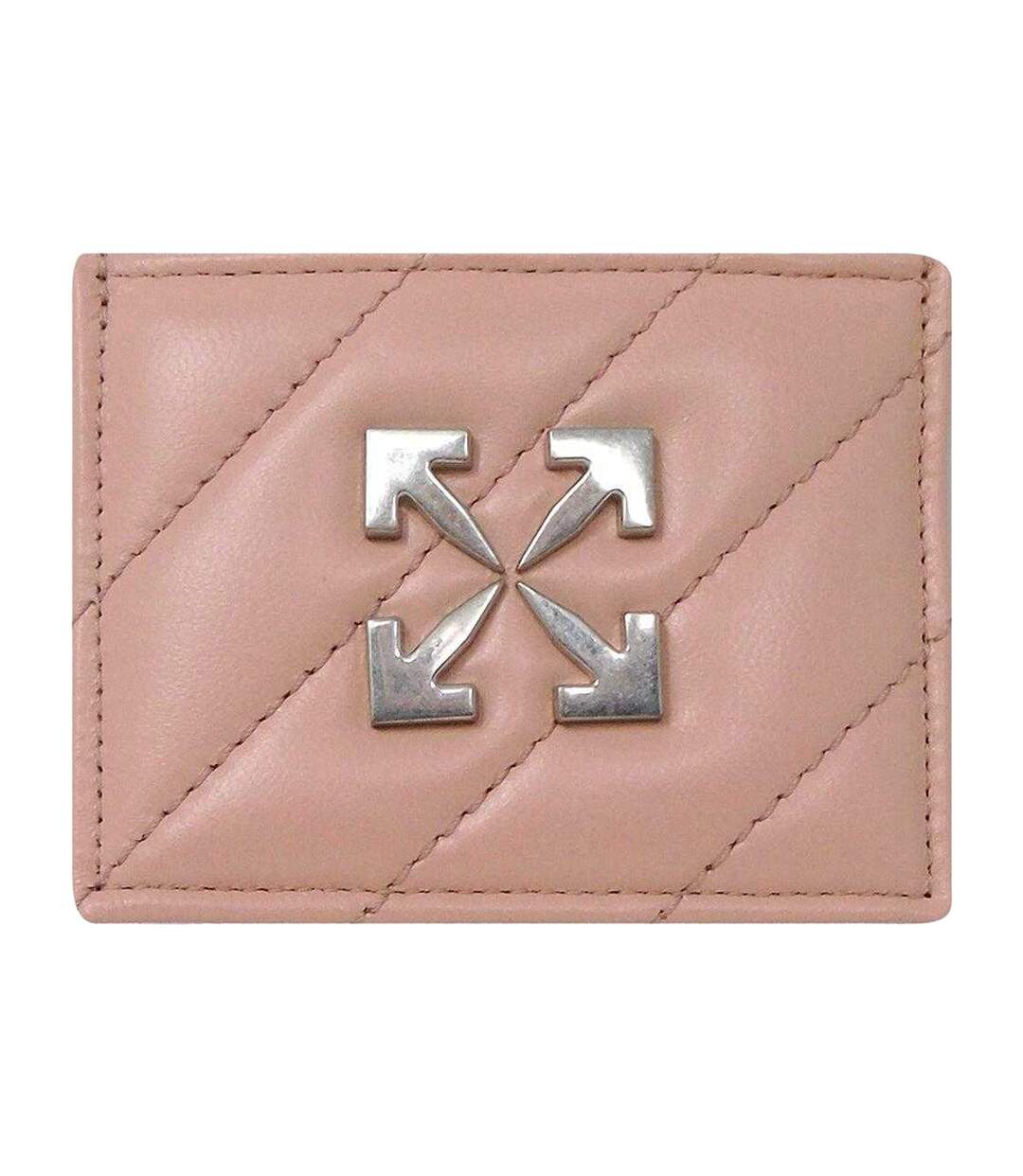 Jackhammer Logo Leather Card Holder One Size Pink Off-White-1