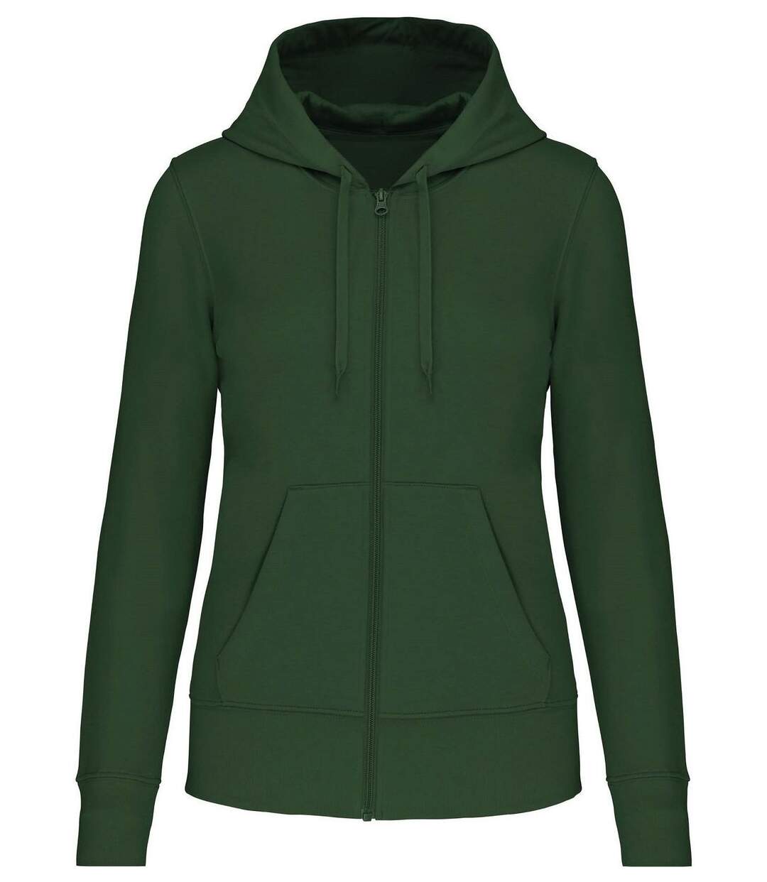 Sweat à capuche zippé écoresponsable - femme - K4031 - vert foncé-1