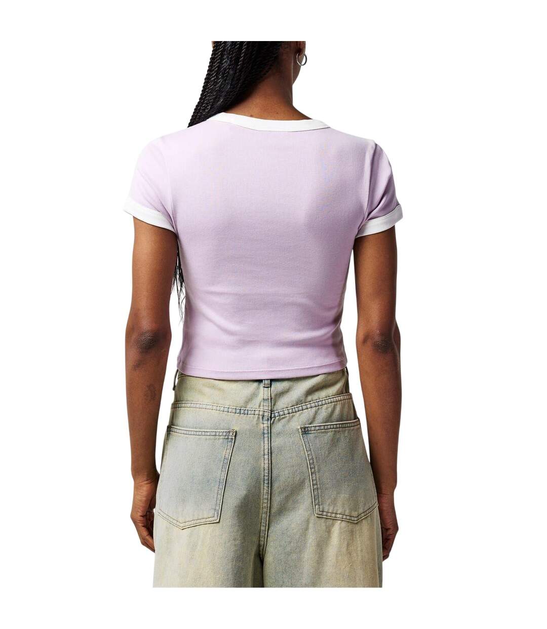 T-shirt Court Femme Violet Pastel Hugo-2
