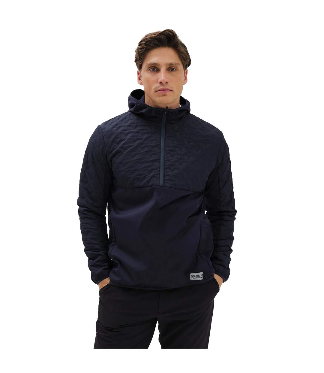 Mens evolution-tech hooded padded jacket french navy Stuburt