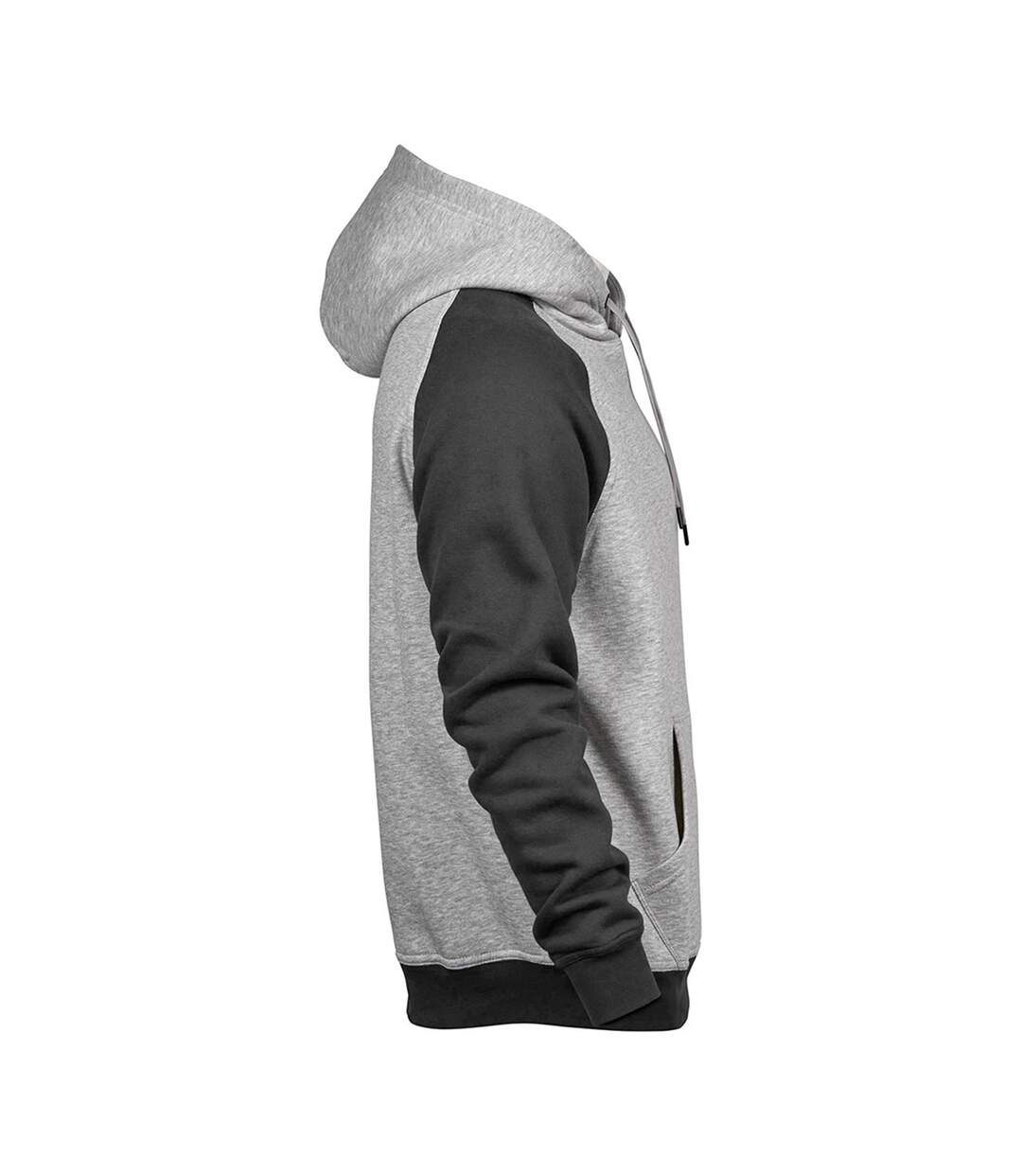 Tee Jays Mens Two Tone Raglan Hooded Sweatshirt (Heather Gray/Dark Gray) - UTPC3428