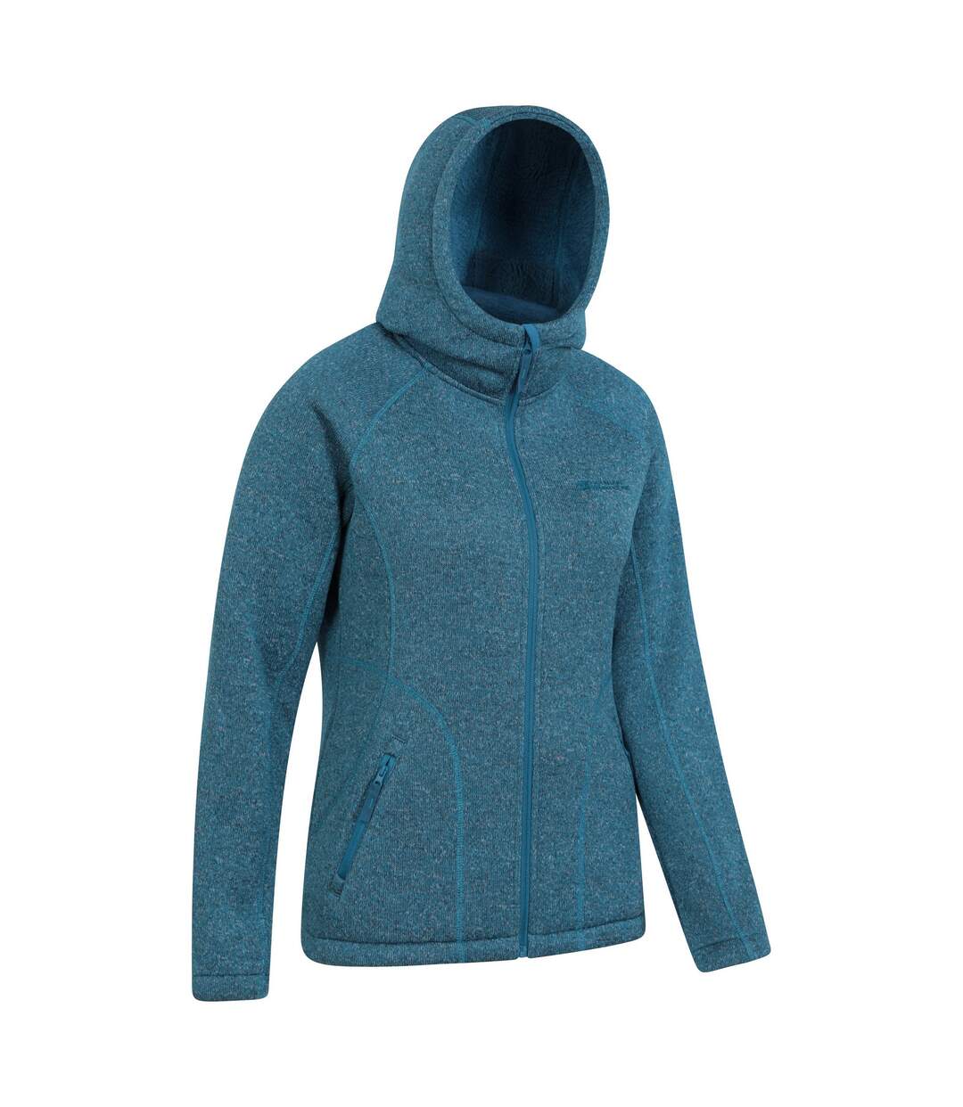 Womens/ladies nevis faux fur lined full zip hoodie teal Mountain Warehouse