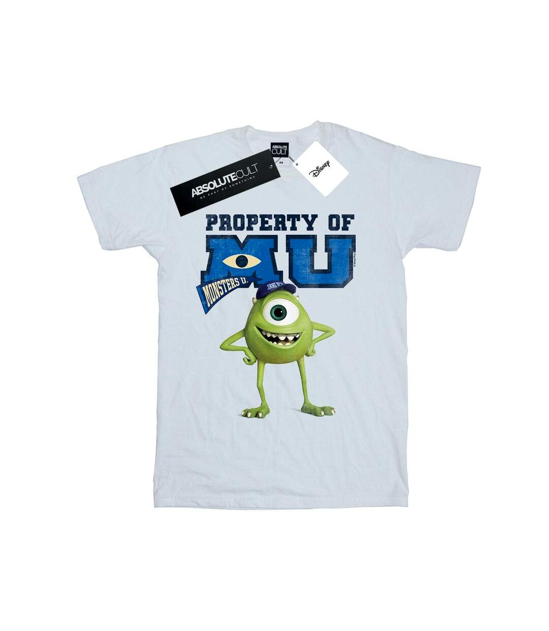 Disney Womens/Ladies Monsters University Property Of MU Mike Cotton Boyfriend T-Shirt (Blanc) - UTBI48716-1