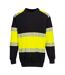 Unisex adult pw3 fr knitted modaflame hi-vis sweatshirt yellow/black Portwest-1