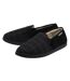 Dunlop - Chaussons homme à carreaux noirs anthracite rembourrés-1
