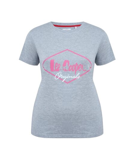 T-shirt Motif/style Logo Diamant Femme Gris Chiné Lee Cooper