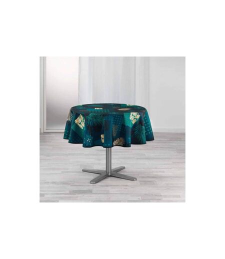 Nappe Ronde Imprimée Oreane 180cm Bleu