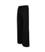 Womens/ladies Sustainable Wide Leg Jogging Bottoms Black Skinni Fit-3
