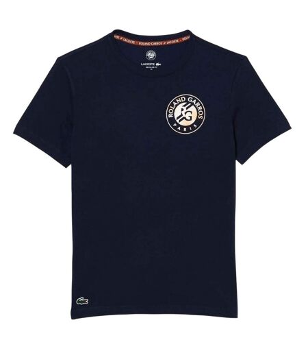 Mens Roland Garro Edition Logo Jersey T-shirt Blue Lacoste