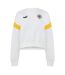 Womens/ladies Dhb Archive Crew Neck Crop Sweatshirt White Black Puma-1