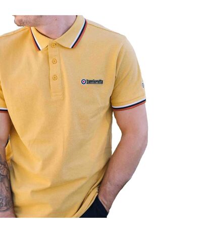 Mens Ss25 Triple Tipped Polo Shirt Gold Lambretta