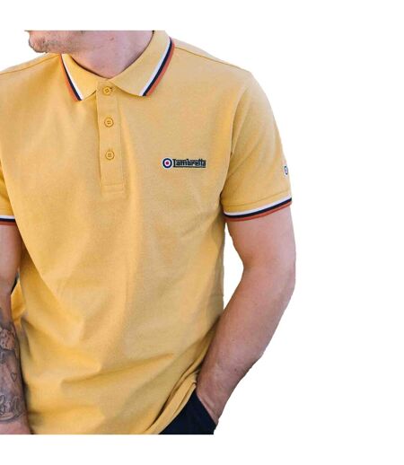 Mens Ss25 Triple Tipped Polo Shirt Gold Lambretta