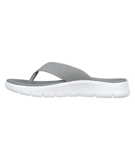 Womens/ladies go walk flex splendour flip flops grey Skechers