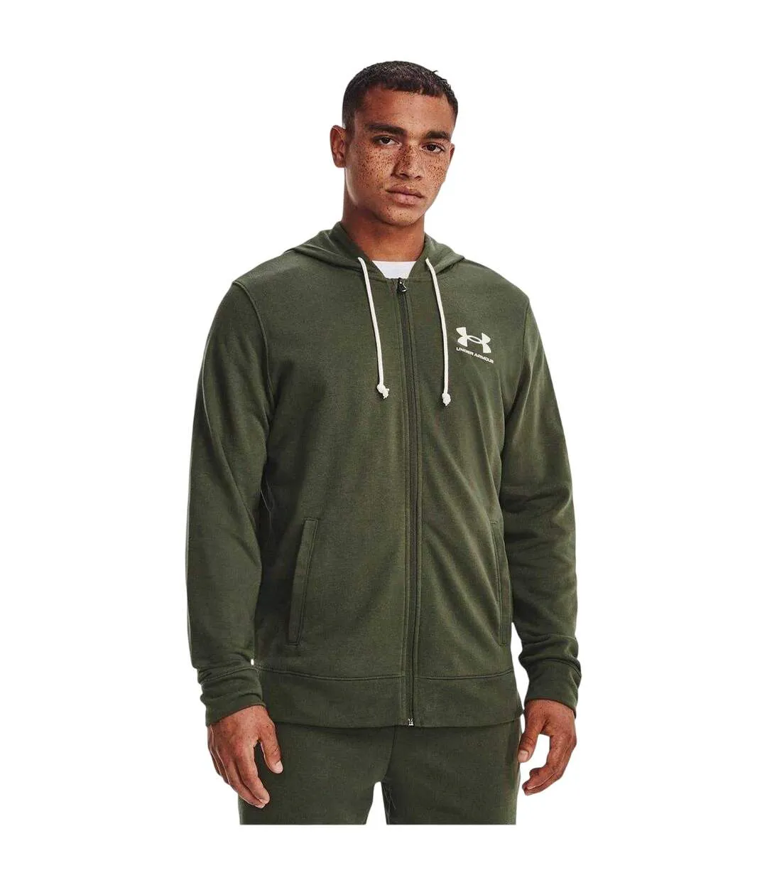 Veste À Capuche Manches Longues Rival Homme Vert Under Armour-4