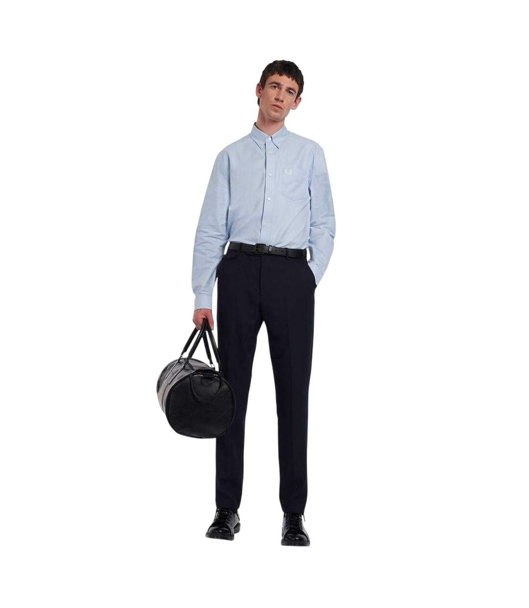 Chemise Motif/style Logo Brodé Homme Bleu Clair Fumée Fred Perry-1