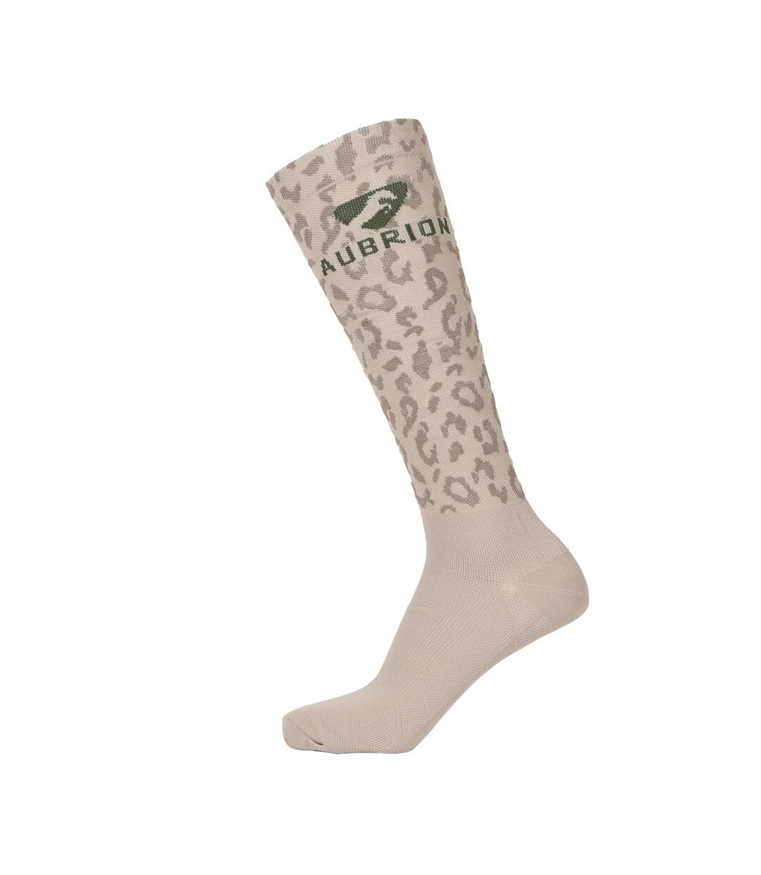 Unisex adult performance leopard print boot socks taupe Aubrion-1